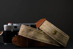 Brown Cotton Leather Camera Strap
