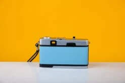 Olympus Trip 35 Vintage Film Camera With Zuiko 40mm F2.8 Lens With New Baby Blue Leather Skin -Photo Camera Gear Store Olympustrip35