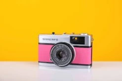 Olympus Trip 35 Vintage 35mm Film Camera With Zuiko 40mm F2.8 Lens With Customised Pink Skin