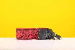 Vintage Pattern Camera Strap In Red