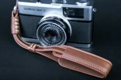 Vegan Brown Leather Camera Wrist Strap -Photo Camera Gear Store redstrap 12