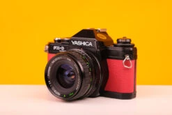 Yashica FX-D 35mm Film Camera With Super Paragon F2.8 28mm Prime Lens In Red